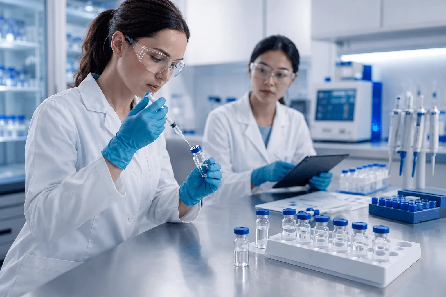 Pre-mixed peptide solution vials for laboratory research